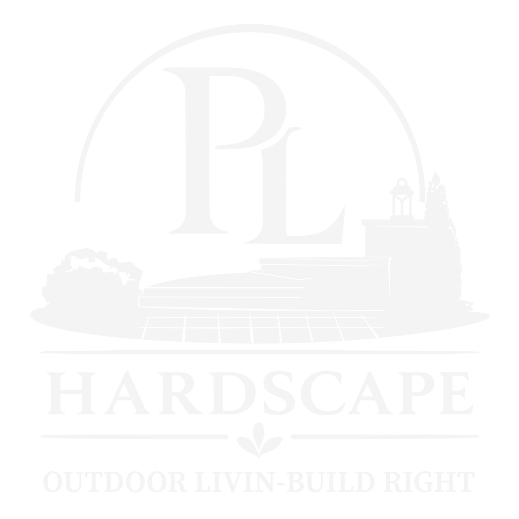 Pompeyohardscapes outdoor landscape with hardscape features and lush greenery.